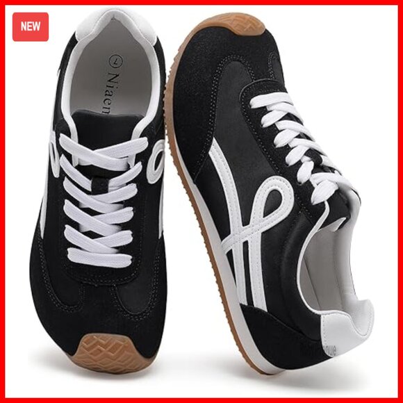 Wide Width Sneakers for Women Comfortable Walking Shoes with Lace-Up Design